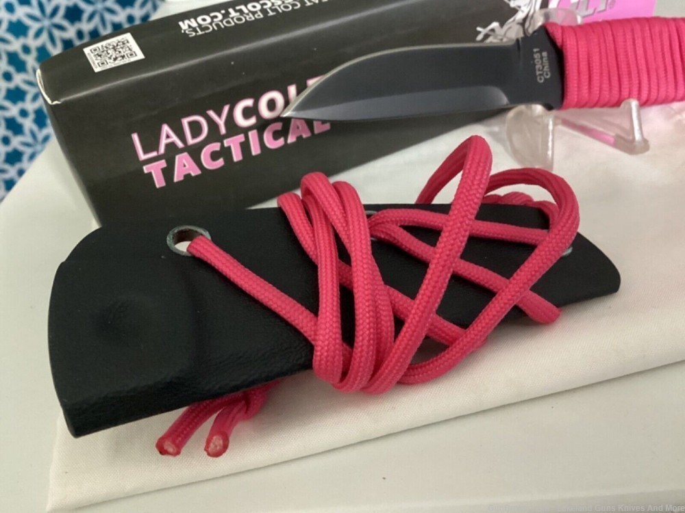 NIB CT3051 Lady Colt Tactical Knife Pink Paracord Handle With Hard Sheath-img-3