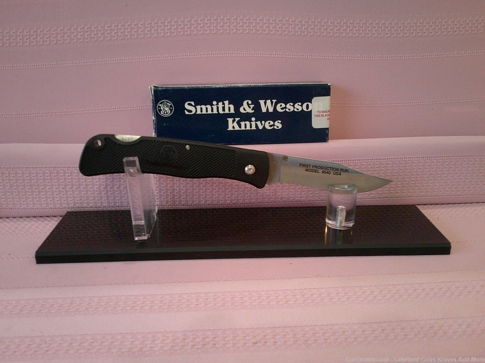 VINTAGE 1990 SMITH & WESSON USA MADE SW-540 1ST PRODUCTION RUN POCKET KNIFE-img-1