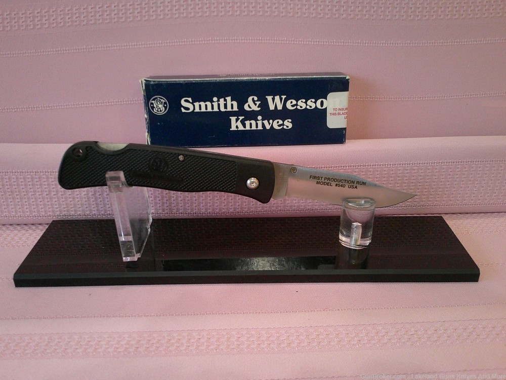 VINTAGE 1990 SMITH & WESSON USA MADE SW-540 1ST PRODUCTION RUN POCKET KNIFE-img-0
