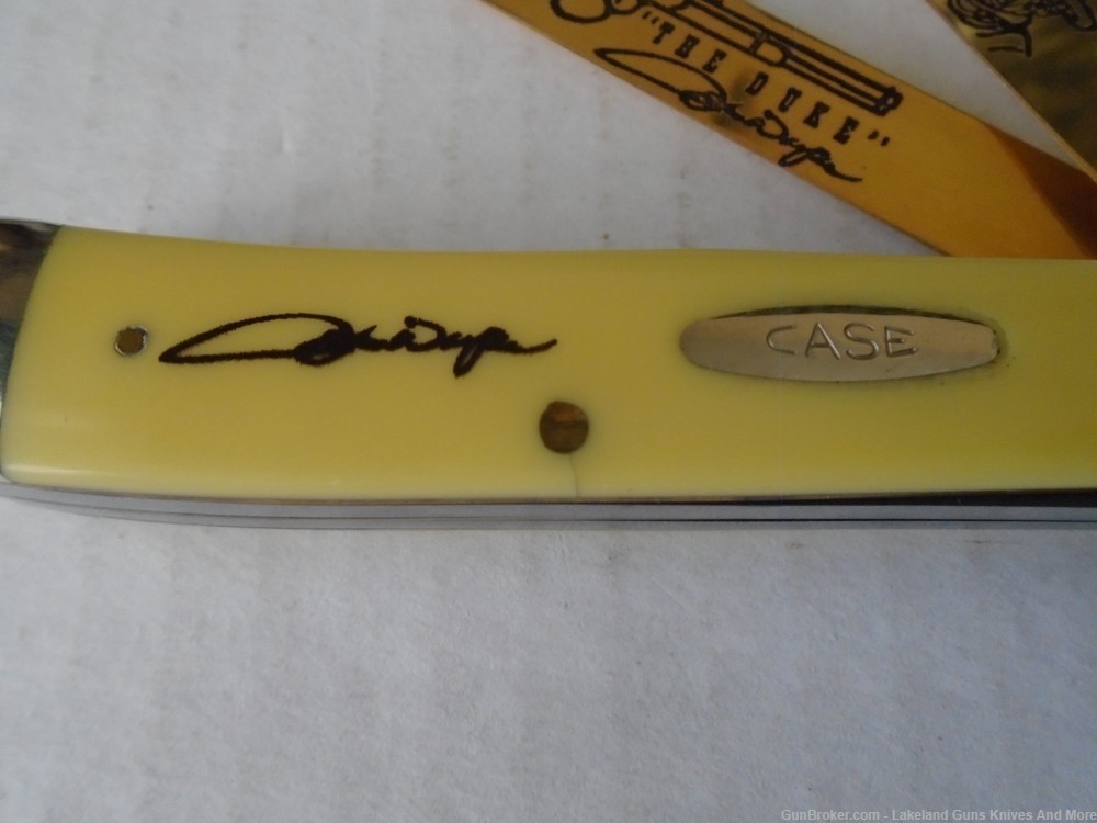 RARE CASE XX Limited Edition Gold Plated JOHN WAYNE Yellow Trapper Knife!-img-13