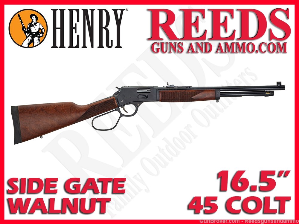 Henry Lever Action Big Boy Steel Carbine Side Gate 45 Colt 16.5in H012GCR-img-0
