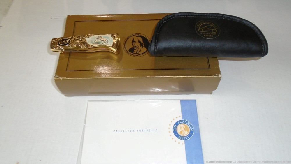 NIB VERY RARE *GOLD ENGRAVED* Colt Rampant Pony Folding Knife SOLD FOR $965-img-6