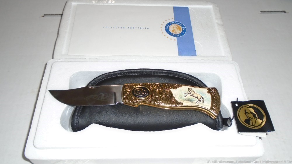 NIB VERY RARE *GOLD ENGRAVED* Colt Rampant Pony Folding Knife SOLD FOR $965-img-9