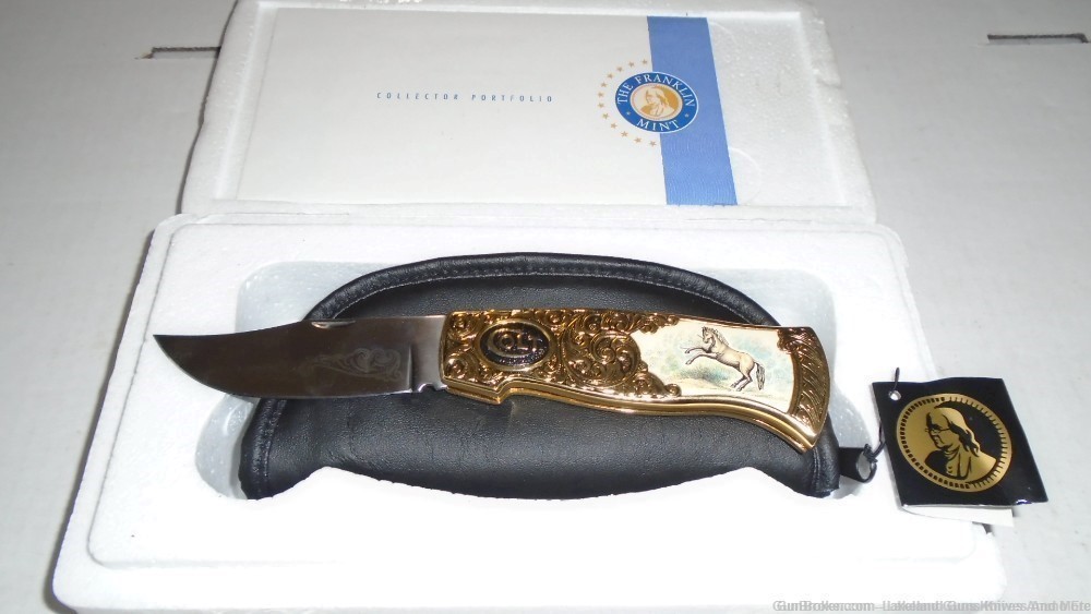NIB VERY RARE *GOLD ENGRAVED* Colt Rampant Pony Folding Knife SOLD FOR $965-img-21