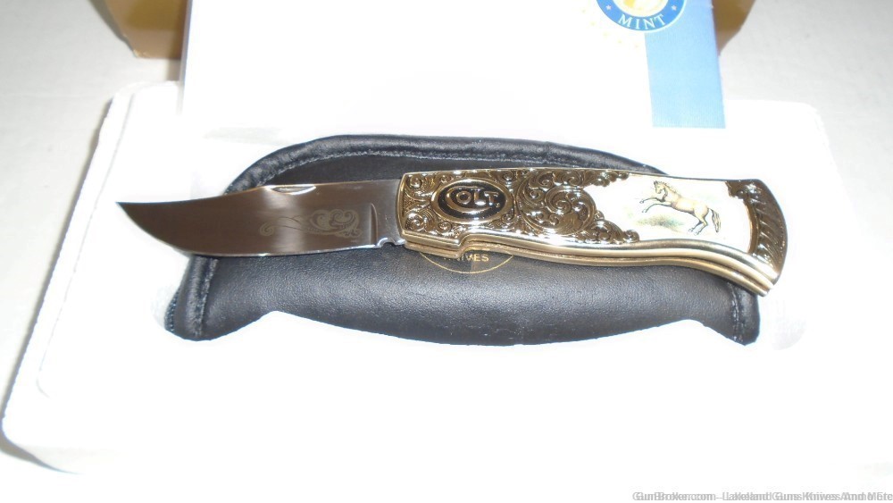 NIB VERY RARE *GOLD ENGRAVED* Colt Rampant Pony Folding Knife SOLD FOR $965-img-50