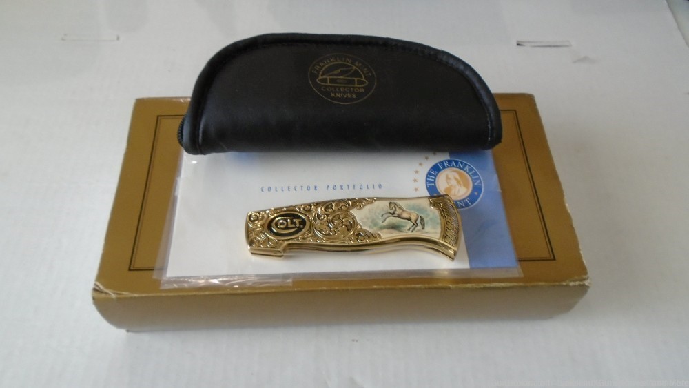 NIB VERY RARE *GOLD ENGRAVED* Colt Rampant Pony Folding Knife SOLD FOR $965-img-45