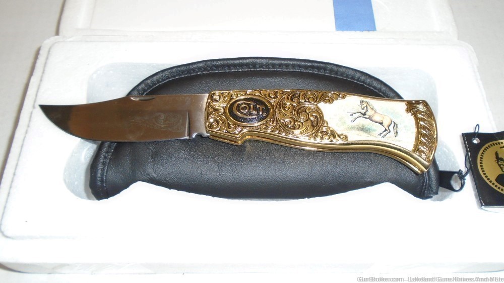 NIB VERY RARE *GOLD ENGRAVED* Colt Rampant Pony Folding Knife SOLD FOR $965-img-20