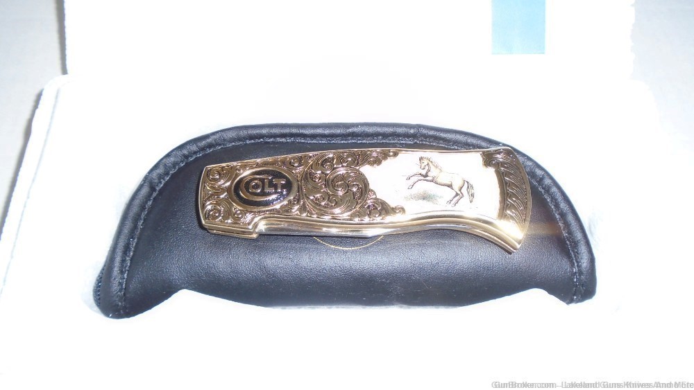 NIB VERY RARE *GOLD ENGRAVED* Colt Rampant Pony Folding Knife SOLD FOR $965-img-33