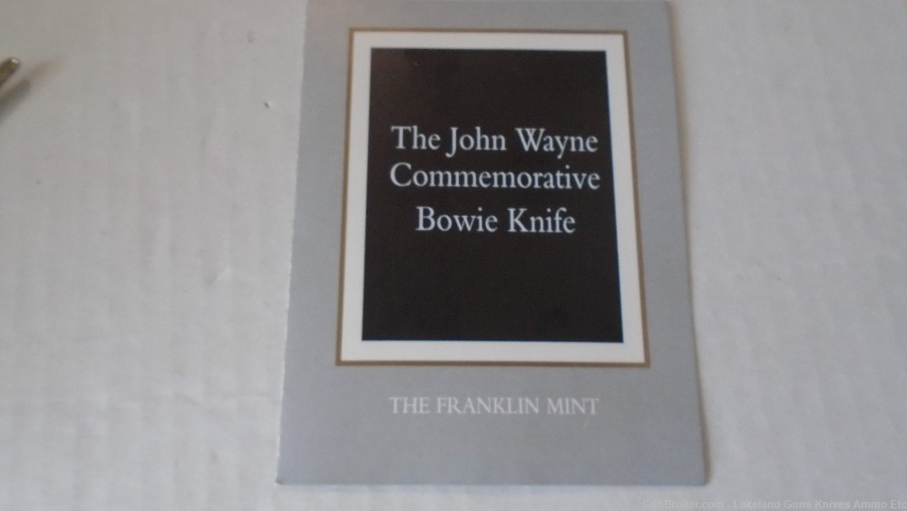 Super Rare John Wayne Commemorative Bowie Knife! Sold for $956+!-img-52
