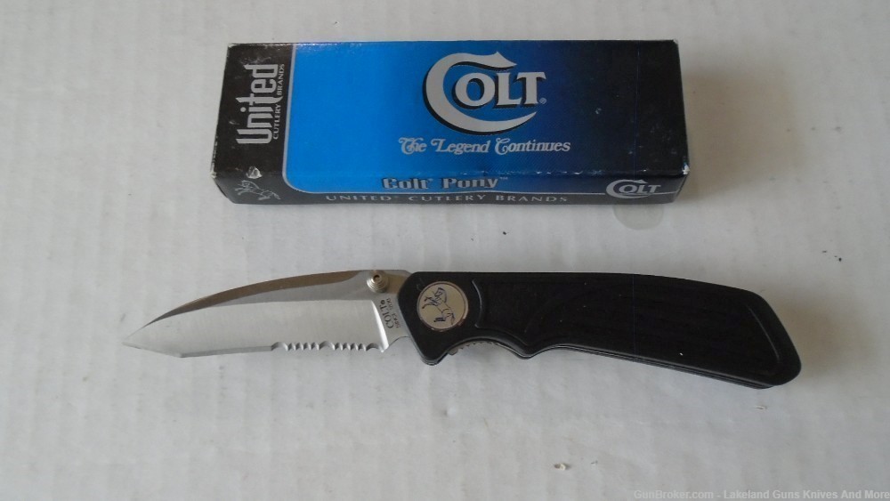 NIB Colt CT 43-S Pony Pocket Knife W/Stainless Unique Recurve Tanto Blade-img-13