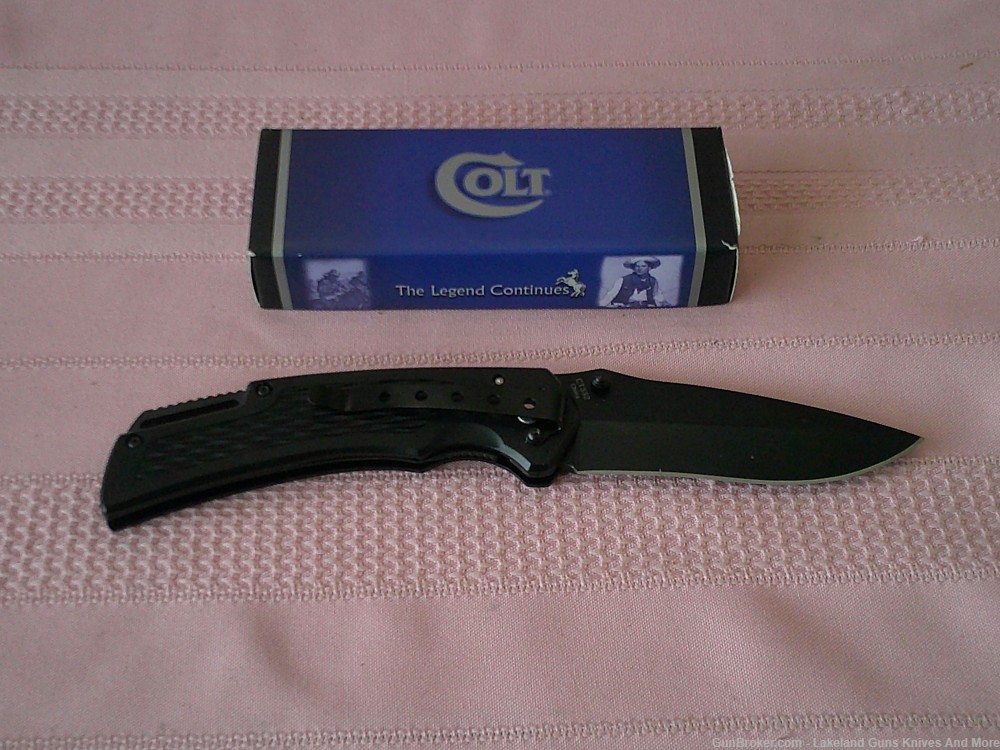 NIB COLLECTIBLE COLT CT332 BLACK LINERLOCK LARGE KNIFE DISCONTINUED-img-8