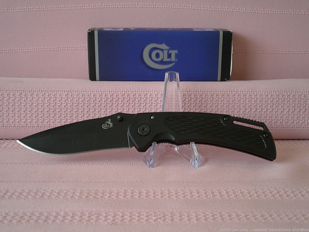 NIB COLLECTIBLE COLT CT332 BLACK LINERLOCK LARGE KNIFE DISCONTINUED-img-4