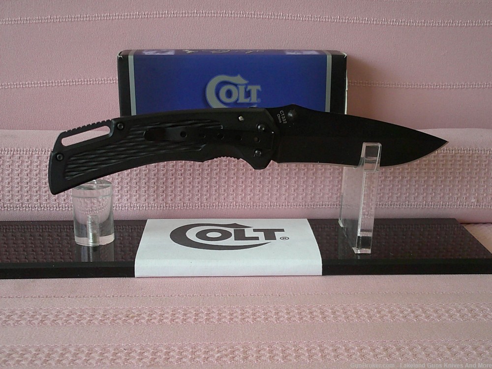 NIB COLLECTIBLE COLT CT332 BLACK LINERLOCK LARGE KNIFE DISCONTINUED-img-3