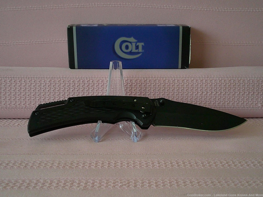 NIB COLLECTIBLE COLT CT332 BLACK LINERLOCK LARGE KNIFE DISCONTINUED-img-5