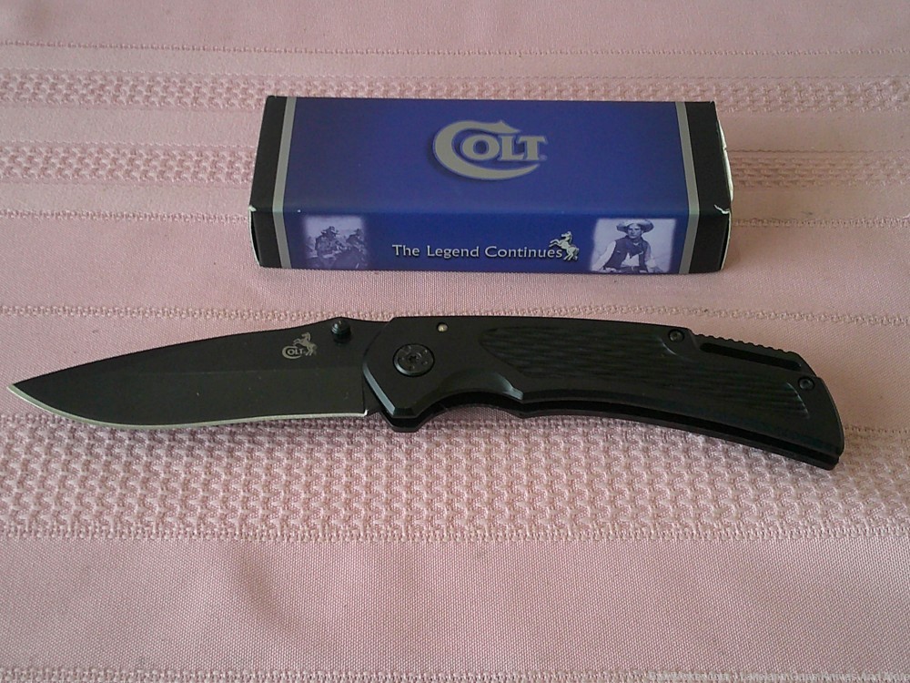 NIB COLLECTIBLE COLT CT332 BLACK LINERLOCK LARGE KNIFE DISCONTINUED-img-7