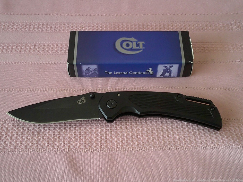 NIB COLLECTIBLE COLT CT332 BLACK LINERLOCK LARGE KNIFE DISCONTINUED-img-6