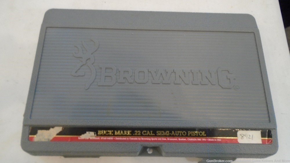 Browning Buck Mark. .22 Cal. Semi Auto NICKEL PRO TARGET 5 1/2" Pistol Case-img-1