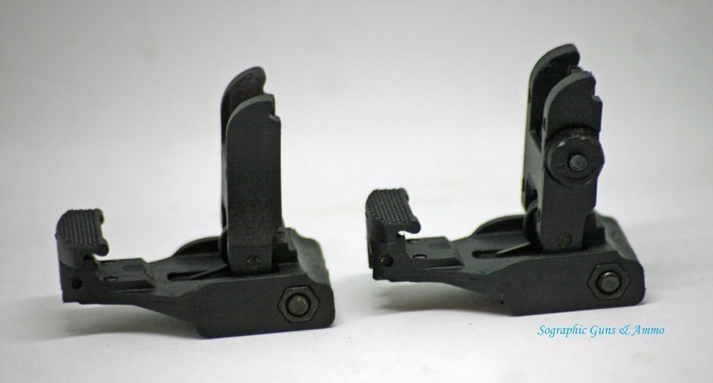MudCat Flip-Up Front and Rear Sights Set/Full Adjustable / Low Profile/ BLK-img-2