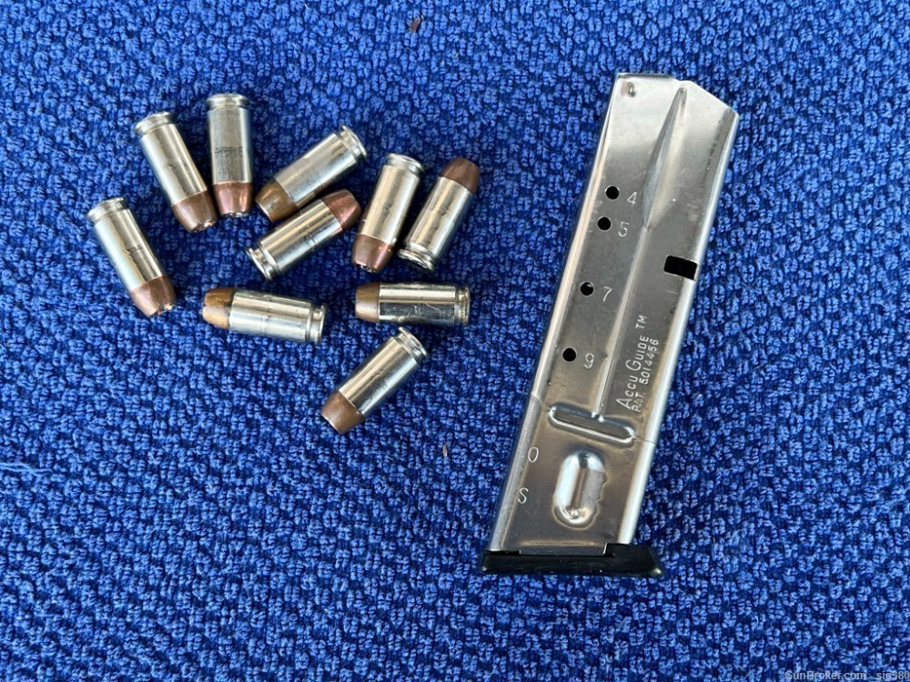 SMITH AND WESSON 40CAL LOADED STAINLESS 10 ROUND MAGAZINE & 10 ROUNDS-img-0