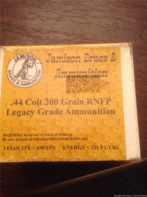 Jamison 44 Colt 200 grain RNFP ammunition ammo-img-0