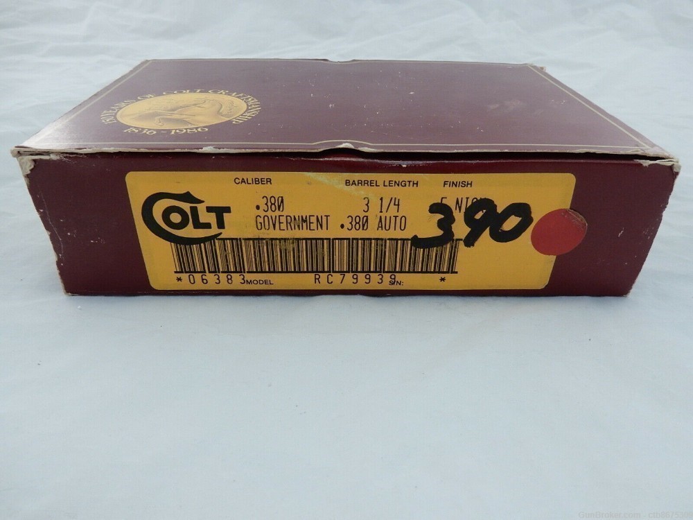 Colt Government .380 Original Box & Foam Insert-img-0