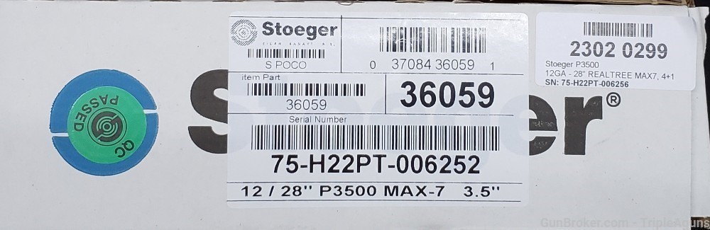 Stoeger P3500 12ga 28in barrel Max 7 camo 36059-img-19