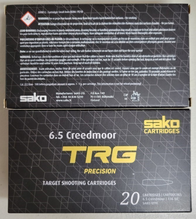Sako TRG 6.5 Creedmoor 136gr Scenar-L OTM lot of 40rds 160H-img-2