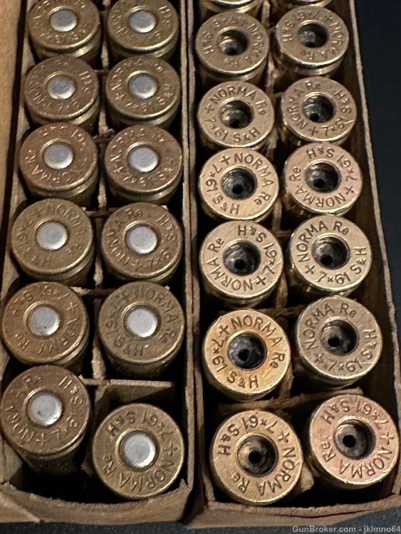 80 pieces of Norma 7x61 Sharpe & Hart brass cases-img-2