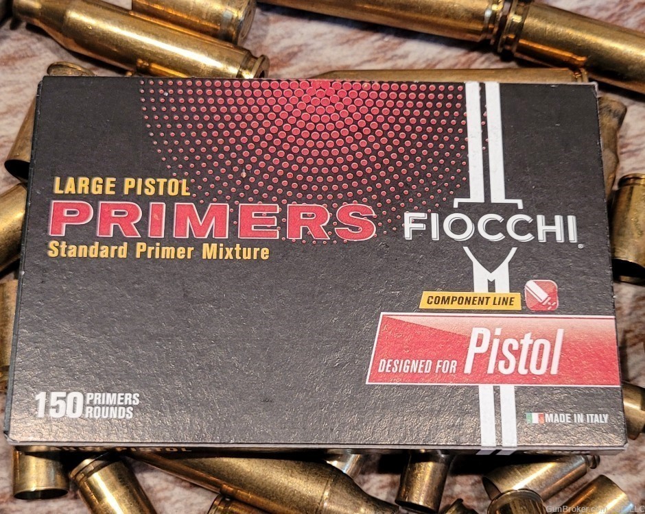 Fiocchi Large Pistol Primers - 150 primers per tray-img-0