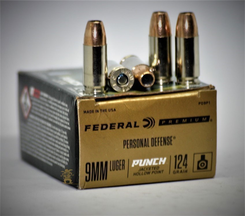 Federal Premium PUNCH "NICKEL" DEFENSE 9mm 124 Gr. JHP 9 MM 20 Rounds-img-0