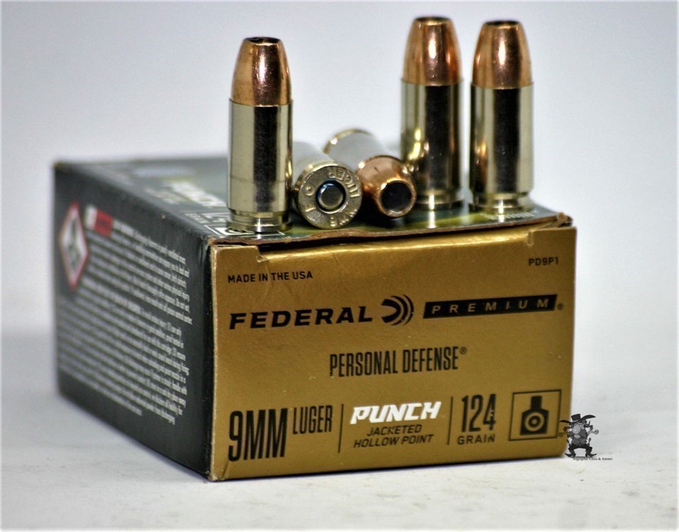 Federal Premium PUNCH "NICKEL" DEFENSE 9mm 124 Gr. JHP 9 MM 20 Rounds-img-2
