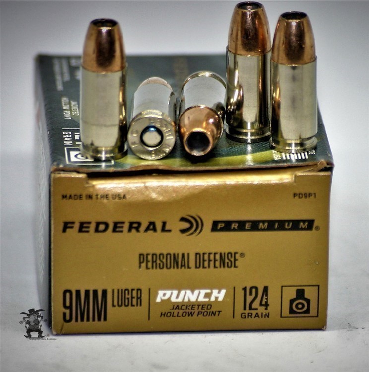 Federal Premium PUNCH "NICKEL" DEFENSE 9mm 124 Gr. JHP 9 MM 20 Rounds-img-1