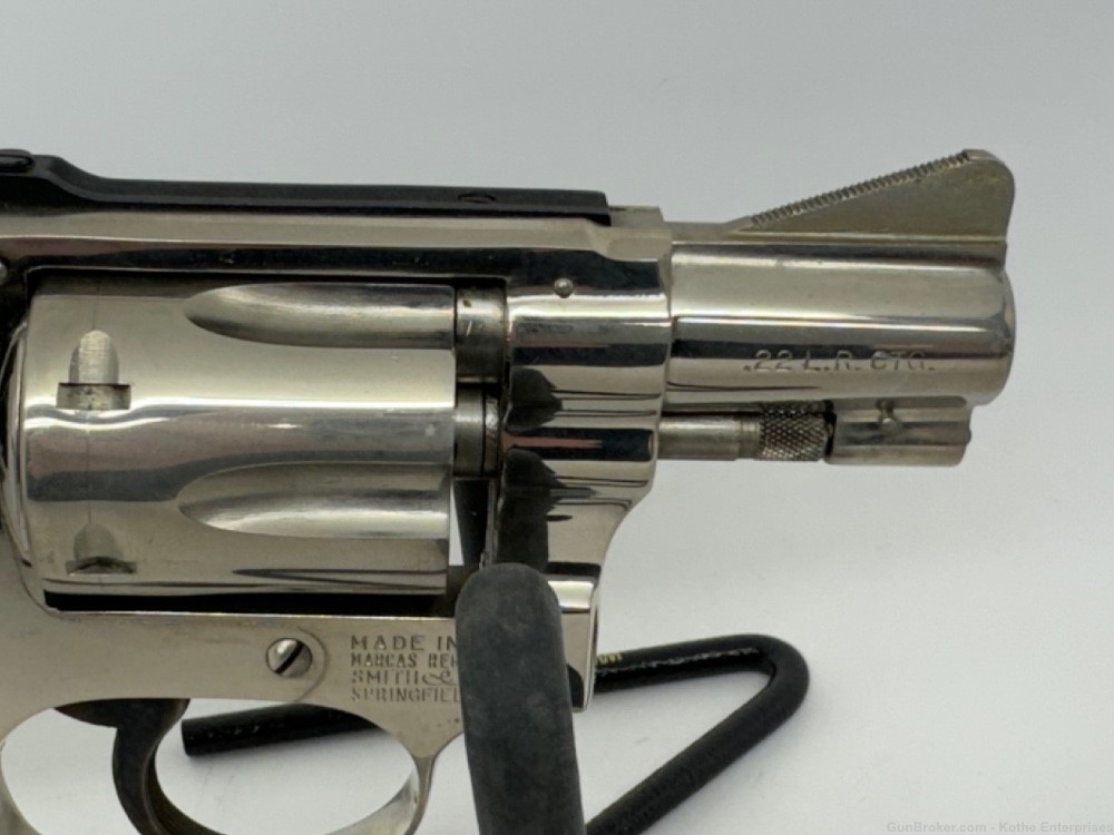 Smith & Wesson Model 34-1 Kit Gun 22 LR 2" Barrel Nickel '69-'71 Excellent-img-8