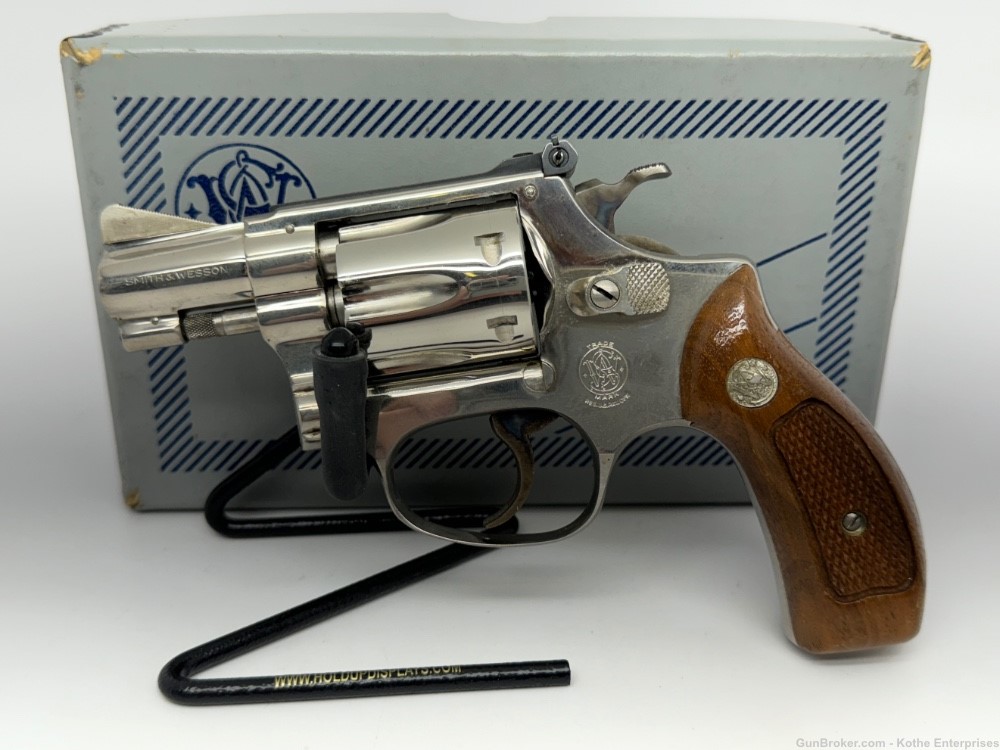 Smith & Wesson Model 34-1 Kit Gun 22 LR 2" Barrel Nickel '69-'71 Excellent-img-0
