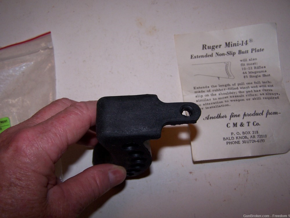 Extended Non-Slip Butt Plate Ruger Mini 14, 10-22's (New)-img-3