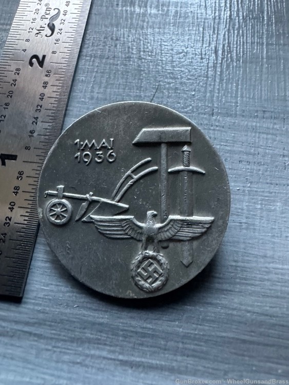 WW2 German Third Reich NSDAP Tinnie Labor Day 1 May Mai Medal WWII World 36-img-1