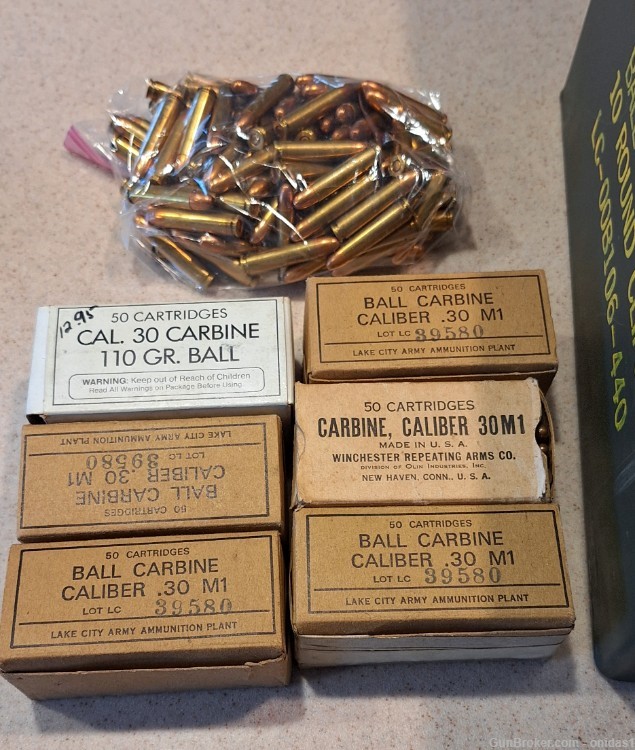 1000 rounds 30 carbine ammunition. lake city + with metal can-img-1
