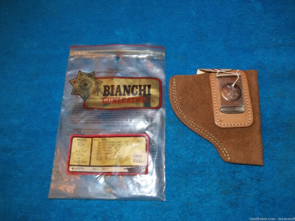NOS Bianchi Right Hand IWB Suede / Leather Holster Smith Wesson K frame -img-2
