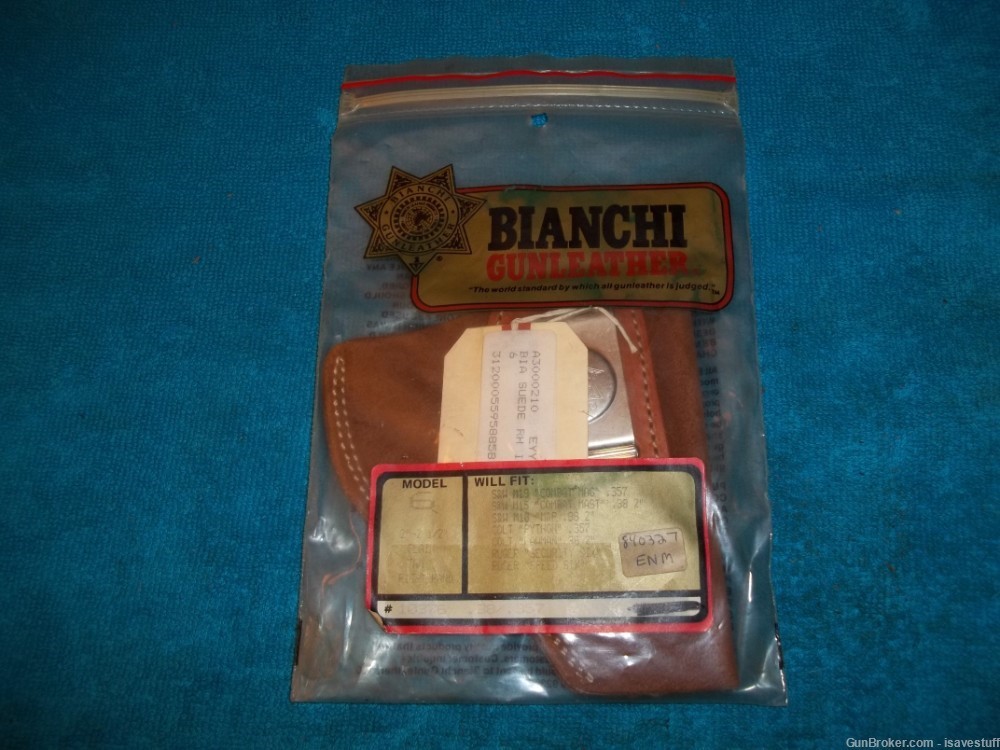 NOS Bianchi Right Hand IWB Suede / Leather Holster Smith Wesson K frame -img-7