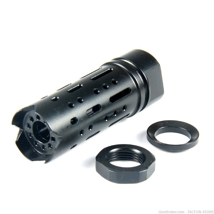 TACFUN Muzzle Brake 1/2x28 Pitch Thread for .223 + Crush Washer & Jam Nut-img-0