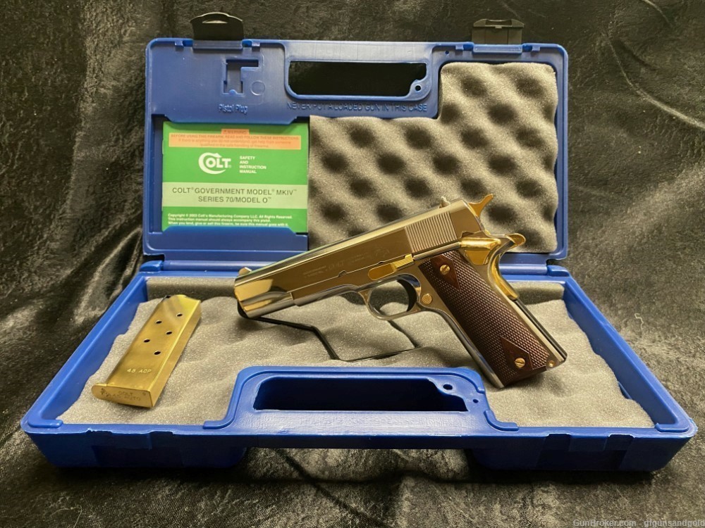 NEW CUSTOM 24KT GOLD AND NICKEL PLATED COLT 1911 GOVERNMENT MOD 45ACP-img-0