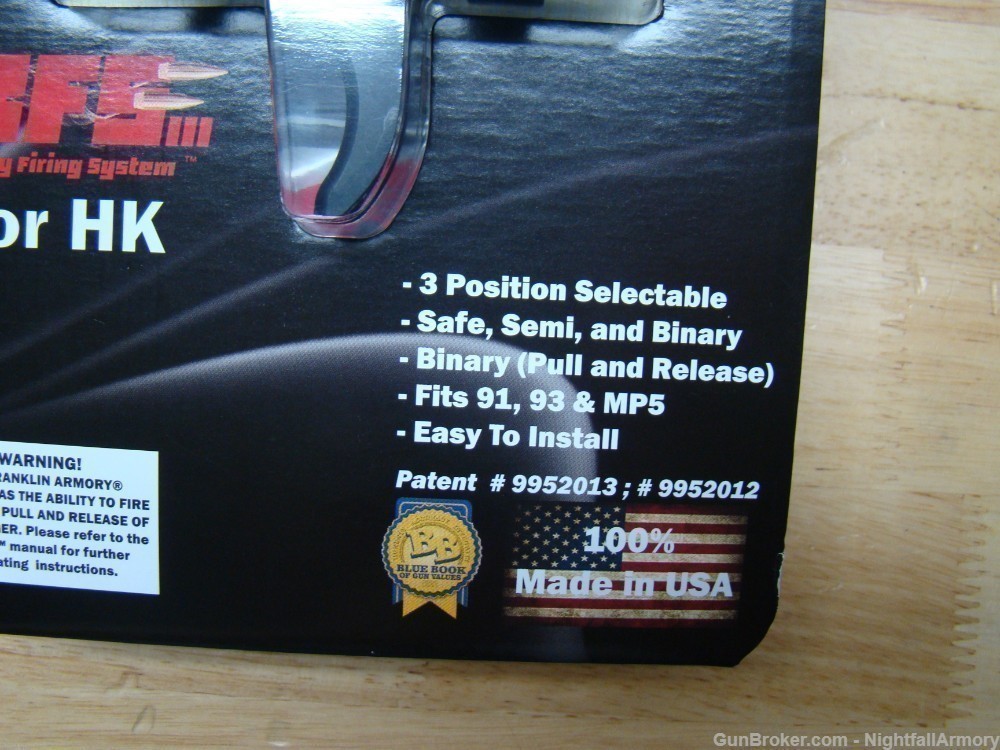 Franklin HK Binary BFSIII trigger pack H&K 5603A PTR HK91 93 94 MP5 SP5K SP-img-3