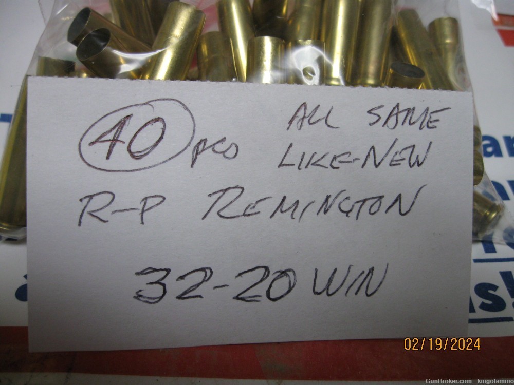 Very SCARCE Now 40 pcs 32-20 WIN Brass Clean R-P's ; more & other cals too-img-1