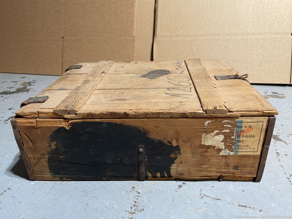 FULL Wood Crate of German WW2 II 8mm Mauser AP Armor Piercing 1500 Rounds-img-7