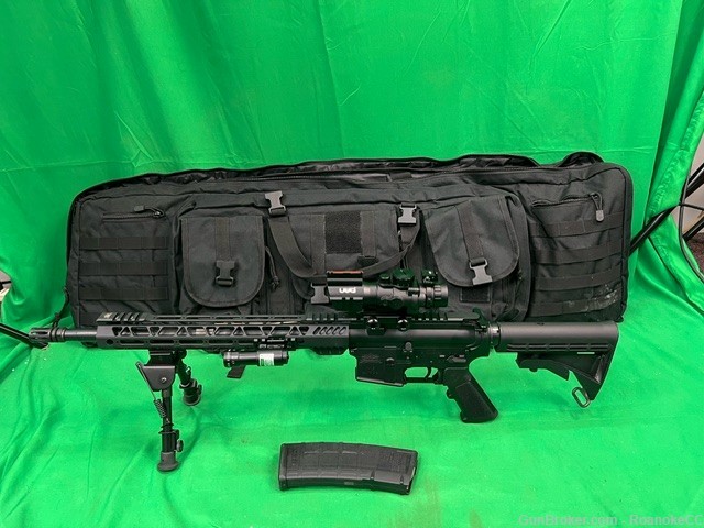 Palmetto PA-15 Rifle Multi Caliber Black with 1 Mag, Laser, Bipod, Sight-img-0