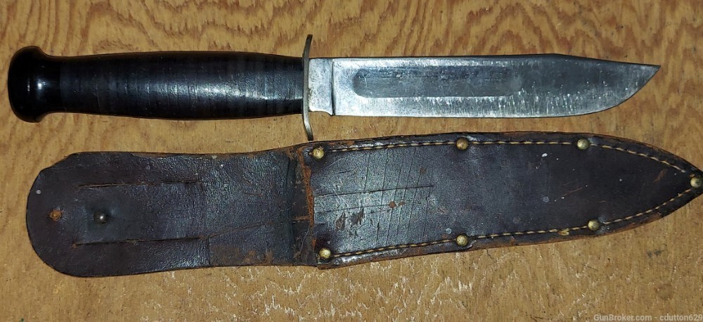 USGI WWII fighting knife by CASE w/ scabbard - original-img-1