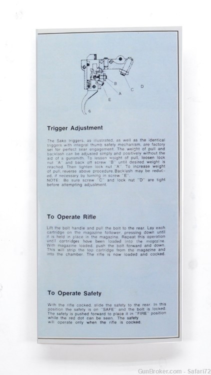 Sako Vixen Forester Finnbear De Luxe Bolt Action Rifle Info Manual. New-img-1