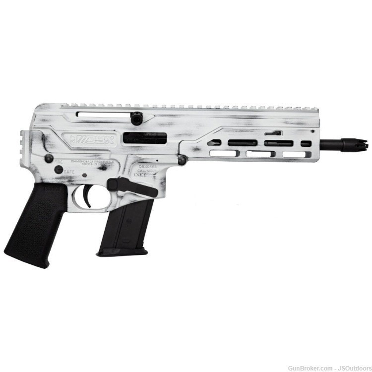 Diamondback DBX 5.7x28mm 8" Bbl Battleworn Stormtrooper White 20 Rnd pistol-img-1