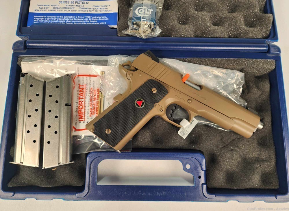 Colt 1911 Delta Elite MKIV 10mm FDE Finish 5 in bbl & 2 extra mags RARE-img-3