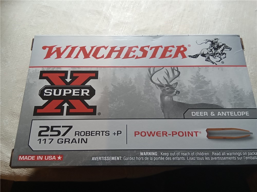 WINCHESTER SUPER X 257 ROBERTS PLUS P 117 GR POWER POINT AMMO-img-0